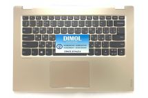 Оригинальная клавиатура для ноутбука Lenovo Yoga 520-14, 520-14IKB series, ua, gray, подсветка, золотая панель, тачпад