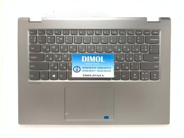 Оригинальная клавиатура для ноутбука Lenovo Yoga 520-14, 520-14IKB series, ru, gray, подсветка, серебристая панель, тачпад