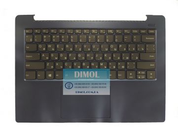Оригинальная клавиатура для ноутбука Lenovo IdeaPad 330S-14IKB series, ru, gray, подсветка, голубая панель, тачпад