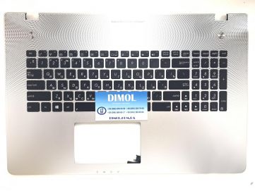 Оригинальная клавиатура для Asus N76, N76vz, N76VB, N76VJ, N76Vm (с передней панелью, silver), ru, подсветка