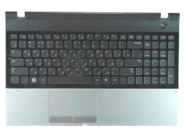 Оригинальная клавиатура для ноутбука Samsung NP300E5 series, rus, black, передняя панель