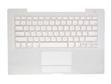 Оригинальная клавиатура для Apple Macbook A1181 series, ru, white, small enter, белая передняя панель