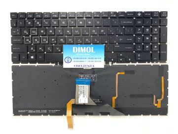 Оригинальная клавиатура для ноутбука HP Omen 15-DC series, black, RGB - подсветка