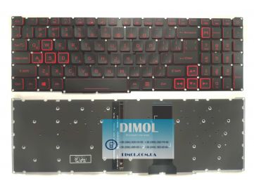 Оригинальная клавиатура для ноутбука Acer Nitro 5 AN517-51 series, ru, black, подсветка