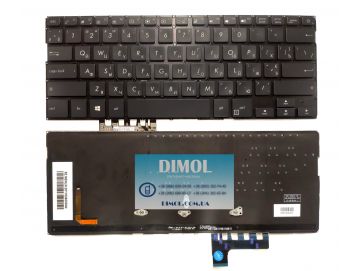 Оригинальная клавиатура для ноутбука Asus ZenBook UX331U, UX331UN series, black, ru, подсветка