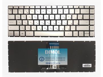 Оригинальная клавиатура для ноутбука HP Pavilion X360 14-BA, HP 240 G6 series, silver, ru, без рамки, подсветка