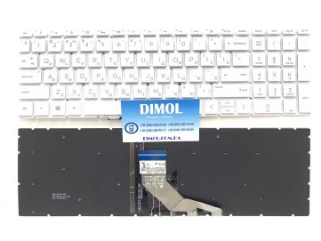 Оригинальная клавиатура для ноутбука HP Pavilion Gaming 15-CX, 15-CN, 15-CW, 15-CR, 15-CS, 15-DA, 15-DB, 15-DF, 15-CW, 17-BY, 17-CA series, rus, white, подсветка