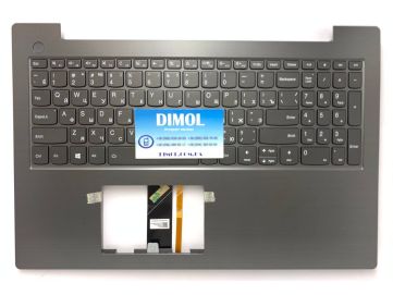 Оригинальная клавиатура для ноутбука Lenovo V330-15ISK, V330-15IKB series, ua, gray, темно-серая передняя панель, подсветка