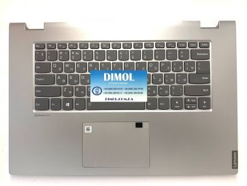 Оригинальная клавиатура для ноутбука Lenovo Ideapad Flex-15IWL, C340-15IML, C340-15IWL series, ru, gray, серебристая передняя панель, подсветка