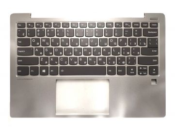 Оригинальная клавиатура для ноутбука Lenovo S530-13IWL series, ru, gray, серебристая передняя панель, подсветка