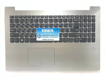 Оригинальная клавиатура для Lenovo IdeaPad 320-15, 330-15, 520-15 series, gray, ua, серебристая передняя панель
