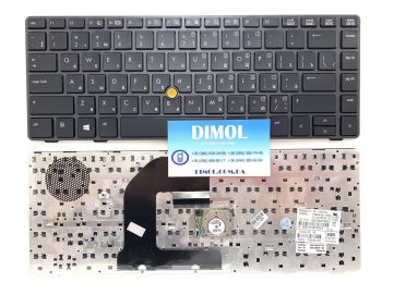 Оригинальная клавиатура для ноутбука HP EliteBook 8460p, 8470p, 8460w, ProBook 6460b, 6465b, 6470b, 6475b series, графитовая рамка, трекпоинт, ru