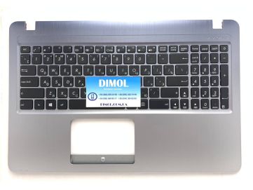 Оригинальная клавиатура для ноутбука Asus X540, X540L, X540LA, X540CA, X540SA, R540, X543 series, black, серебристая передняя панель