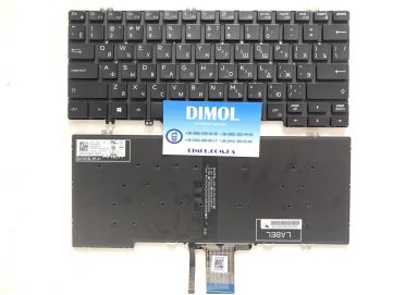 Оригинальная клавиатура для ноутбука Dell Latitude 3200, 3300, 3301, 5200, 5300, 7200, 7300 series, rus, black, подсветка