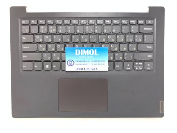Оригинальная клавиатура для ноутбука Lenovo V14-IGL, V14-IIL, V14-IKB, IdeaPad S145-14, IdeaPad S145-14IWL series, ua, gray, серая передняя панель