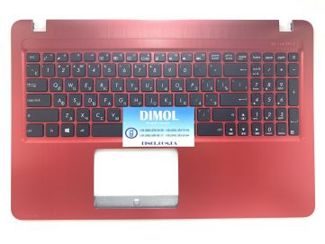 Оригинальная клавиатура для ноутбука Asus X540, X540L, X540LA, X540CA, X540SA, R540, X543 series, ru, black, красная передняя панель