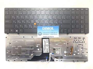 Оригинальная клавиатура для HP EliteBook 8760w, 8770w black, trackpoint, ru, подсветка