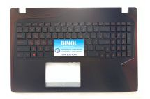 Оригинальная клавиатура для ноутбука ASUS ROG Strix GL553, GL553VD, GL553VW, FX553VD, FX53VD series, ru, black, красная подсветка, передняя панель