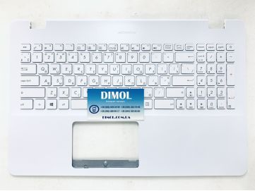 Оригинальная клавиатура для Asus A542, K542, F542, R580, X542 series, ua, white, белая передняя панель