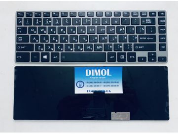 Оригінальна клавіатура для Toshiba Tecra Z40, Z40-A, Z40-AK01M, Z40-AK03M, Z40-AK05M series, black, ru, сіра рамка