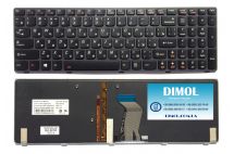 Оригинальная клавиатура для Lenovo IdeaPad Y580 series, black, black frame, backlit, ru