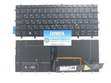 Оригинальная клавиатура для ноутбука Dell XPS 13 9370, 9380 series, rus, black, подсветка