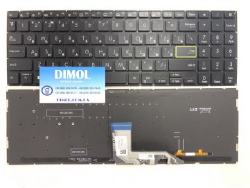 Оригинальная клавиатура для ноутбука Asus VivoBook 15 S533, X513, M513, M5600IA, E510 series, ru, black, подсветка
