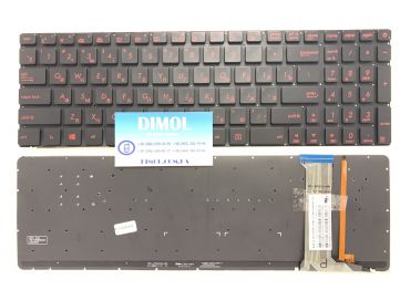 Оригинальная клавиатура для ноутбука Asus N551, N751 series, ru, black, подсветка