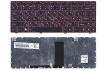 Оригинальная клавиатура для Lenovo IdeaPad V380 series, black, (red frame), ru