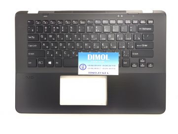 Оригинальная клавиатура для ноутбука Sony Vaio SVF14A series, black, ru, подсветка, передняя панель