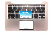Оригинальная клавиатура для ноутбука Asus Zenbook UX330UA, U3000U, UX330C, UX330CA, U3000C, UX330CA series, black, ru, подсветка, передняя панель розовое золото
