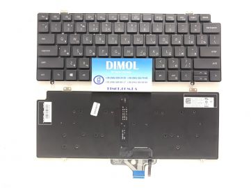 Оригинальная клавиатура для ноутбука Dell Latitude 7410 series, rus, black, подсветка