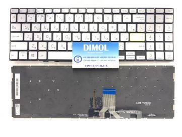Оригинальная клавиатура для ноутбука Asus Vivobook S533, S533E, S533EA, S533F, S533FA series, ru, silver, подсветка