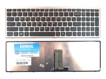 Оригинальная клавиатура для Lenovo IdeaPad U510, black, (silver frame), RU