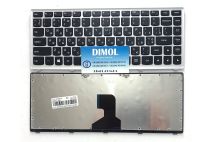 Оригинальная клавиатура для Lenovo IdeaPad Z400 series, black, silver frame, ru