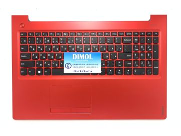 Оригинальная клавиатура для Lenovo Ideapad 310-15, 510-15 series, black, красная передняя панель