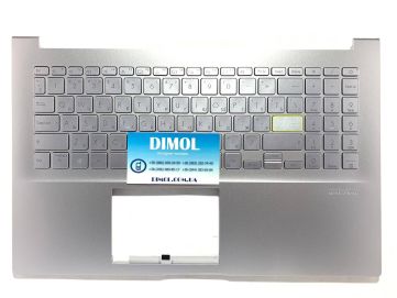 Оригинальная клавиатура для Asus VivoBook 15 X513E, X513EA, X513EQ, X513UA, M513, M513UA, K513, K513E series, ru, silver, серебристая передняя панель, подсвет