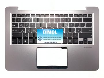 Оригинальная клавиатура для ноутбука Asus Zenbook UX330UA, U3000U, UX330C, UX330CA, U3000C, UX330CA series, black, ru, подсветка, передняя панель кварцево-серая