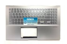 Оригинальная клавиатура для ноутбука Asus Vivobook 15 X531, X531F, X531FA, S5500, S5500F, S532F series, silver, ukr, серебристая передняя панель, подсветка