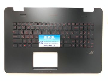 Оригинальная клавиатура для ноутбука Asus N751, N751J, N751JK, N751JX, G771, G771JM, G771J, GL771JM, G771JW series, ru, black, черная передняя панель, подсветка