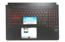 Оригинальная клавиатура для ноутбука Asus TUF FX505, FX505GD, FX505GE, FX505GM series, ua, черный, красная подсветка, черная передняя панель