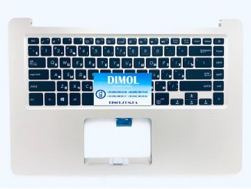 Оригинальная клавиатура для ноутбука Asus Vivobook 15 X510, X510UQ, A510U, F510U series, ru, black, золотая передняя панель