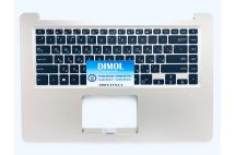 Оригинальная клавиатура для ноутбука Asus Vivobook 15 X510, X510UQ, A510U, F510U series, ru, black, золотая передняя панель, подсветка