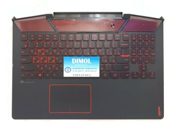 Оригинальная клавиатура для ноутбука Lenovo Legion Y720, Y720-15IKB series, ru, black, красная подсветка, передняя панель