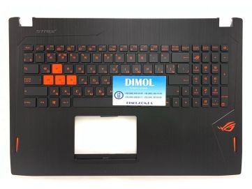 Оригинальная клавиатура для ноутбука Asus GL502, GL502V, GL502VT, GL502VS, GL502VM, GL502VY, Asus FX60V, FX60VM series, ru, black, подсветка, черная передняя панель