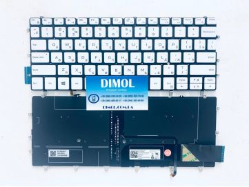 Оригинальная клавиатура для ноутбука Dell XPS 13 9370, 9380 series, rus, white, подсветка