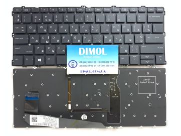 Оригинальная клавиатура для ноутбука HP EliteBook x360 1030 G2, 1030 G3 series, rus, black, подсветка