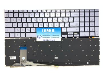 Оригинальная клавиатура для ноутбука Asus Vivobook 17 X1702, X1702ZA, X1703, X1703ZA series, ru, silver, подсветка