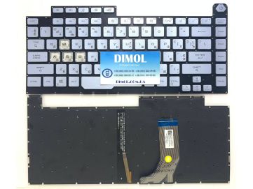 Оригинальная клавиатура для Asus ROG Strix G15 G512LW, G531GT, GL531GU, G532, GL532 series, ru, голубой, подсветка RGB
