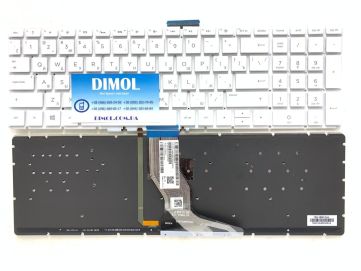 Оригинальная клавиатура для ноутбука HP Pavilion 15-BS, 15-BW, 250 G6, 255 G6, 256 G6, 258 G6, 15S-FQ, 15-DY, 15-BP series, rus, white, подсветка 